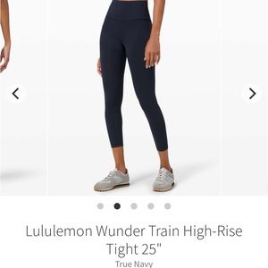Lululemon Wunder Train HR Tight 25" True Navy size 6